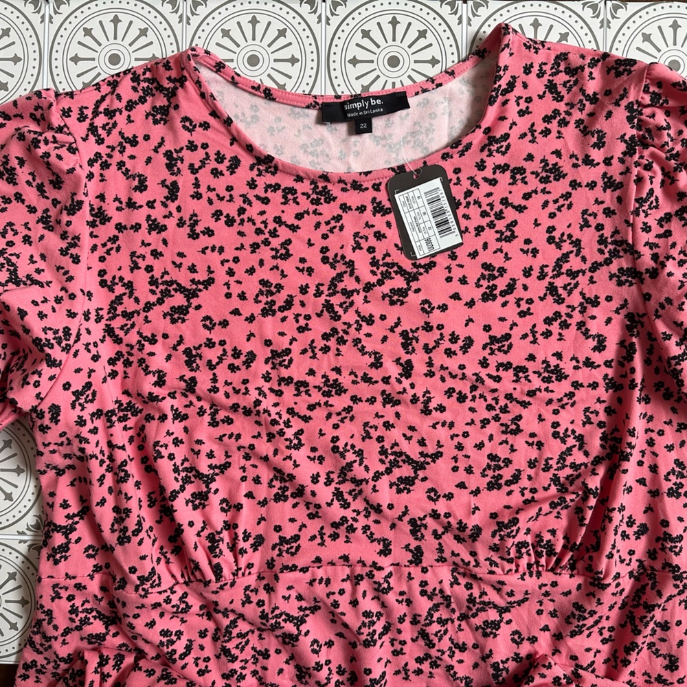 Simply Be. Pink Floral Dress
